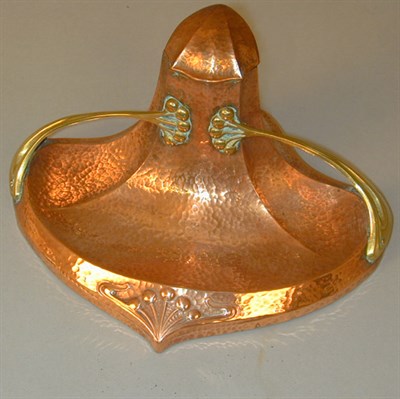 Lot 104 - WMF Brass and Copper Inkwell With stylized...