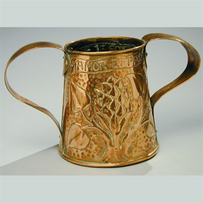 Lot 99 - English Arts and Crafts Copper Vase Designed...