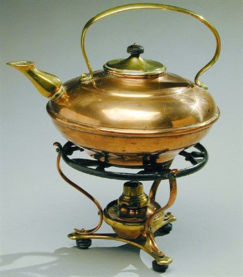 Lot 98 - Brass and Copper Kettle on Stand W. A. S....