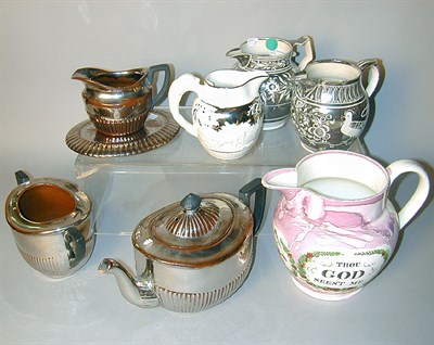 Lot 446 - Group of Four English Lustreware Pitchers 19th...