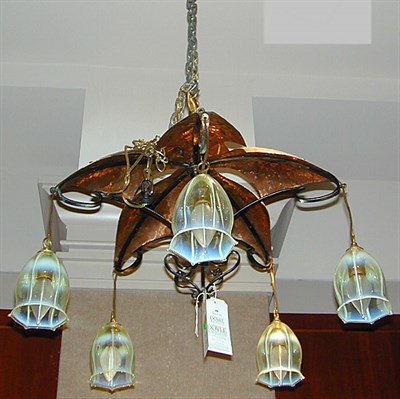 Lot 90 - Arts and Crafts Copper and Wrought Iron...