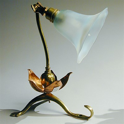 Lot 127 - Copper and Brass Lamp/Sconce W. A. S. Benson...