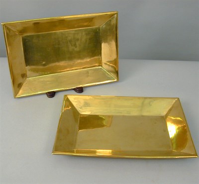 Lot 103 - Pair of W.A.S. Benson Brass Trays Each of...