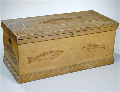 Lot 181 - Painted Pine Fisherman's Chest Possibly Long...