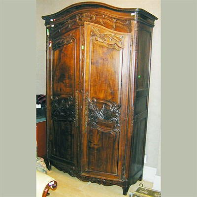 Lot 507 - Provincial Louis XV Style Walnut Armoire