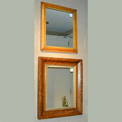 Lot 398 - Two Classical Bird's-Eye Maple Framed Mirrors...