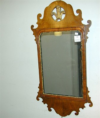 Lot 264 - George III Walnut Looking Glass In a scrolled...
