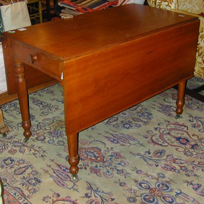 Lot 280 - Late Federal Cherry Drop-Leaf Table The...