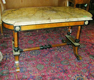Lot 510 - Louis Philippe Marble Top Mahogany Center Table