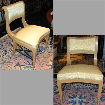 Lot 160 - Pair of Biedermeier Style Painted Side Chairs