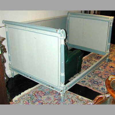 Lot 165 - Louis XVI Style Painted and Upholstered Bed