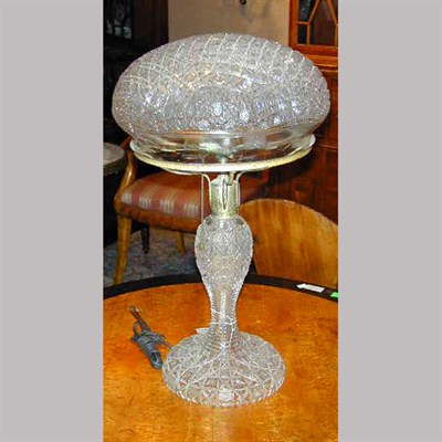 Lot 351 - Brilliant Cut Glass Table Lamp