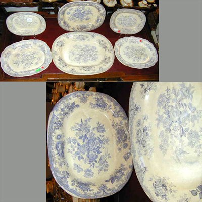 Lot 308 - Group of Six Blue and White Transfer-Decorated...
