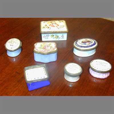 Lot 441 - Miscellaneous Group of Six Enameled Boxes