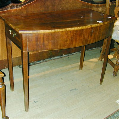 Lot 251 - Federal Inlaid Mahogany Bow-Front Pier Table...