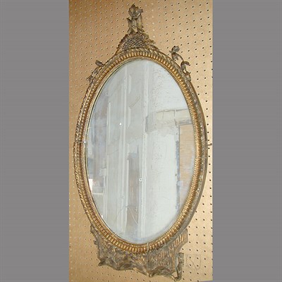 Lot 151 - George III Gilt Carved Wood Oval Mirror