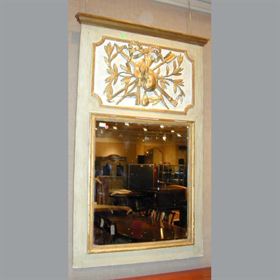 Lot 498 - Louis XVI Style Painted and Parcel Gilt Trumeau
