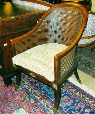 Lot 536 - Pair of William IV Style Caned Mahogany Armchairs