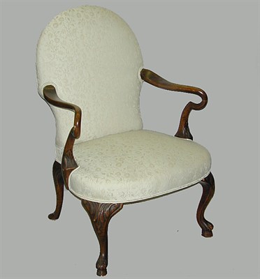 Lot 459 - Georgian Style Upholstered Mahogany Armchair
