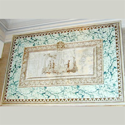 Lot 359 - Neoclassical Style Mounted Wallpaper Panel