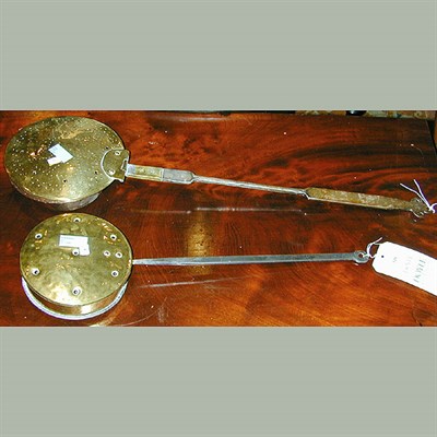 Lot 119 - Two Brass Bed Warmers Length of larger 27 1/2...