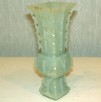 Lot 183 - Chinese Archaic Style Pale Green Jade Gu