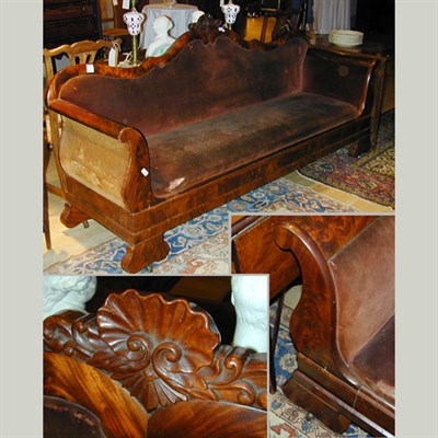 Lot 249 - Classical Mahogany Settee The shell carved...