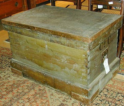 Lot 109 - Painted Wood Chest Stenciled on side Co.C 29th...