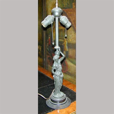 Lot 489 - Classcial Style Bronze Figural Lamp