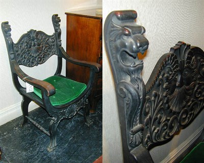 Lot 115 - Renaissance Revival Oak Hall Chair