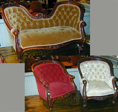 Lot 158 - Group of Three Victorian Style Upholstered...