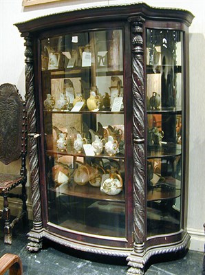 Lot 483C - Victorian Mahogany China Cabinet Of serpentine...