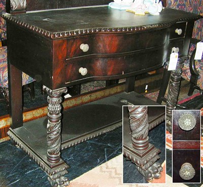 Lot 483B - Victorian Mahogany Server The rectangular top...