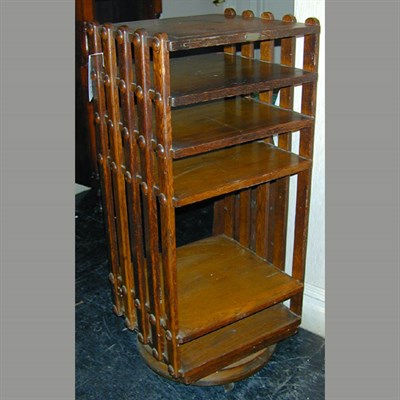 Lot 116 - Arts and Crafts Style Oak Revolving Bookcase