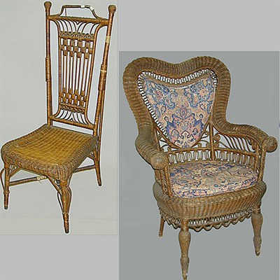 Lot 195 - Two Wicker Chairs Heywood Wakefield