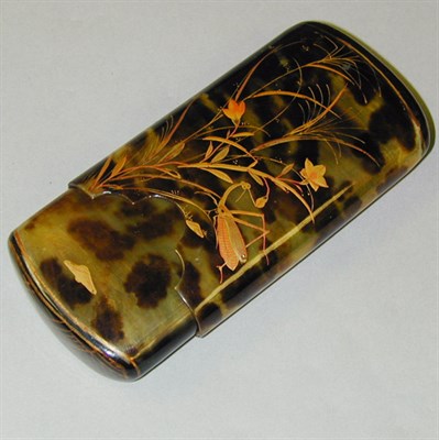 Lot 202 - Japanese Cigar Case The oblong tortoise shell...