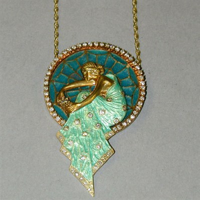 Lot 171 - Revival Style Pendant 14 kt. yellow gold, the...