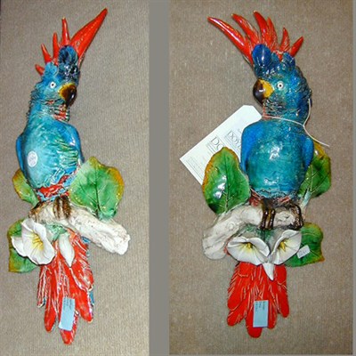 Lot 137 - Pair of Glaze Pottery Appliques Each a...