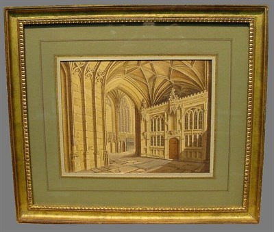 Lot 37 - Attributed to Samuel Prout CATHEDRAL INTERIOR...
