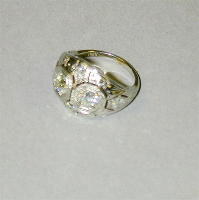 Lot 247 - Two Stone Diamond Ring 18 kt. white gold, of...
