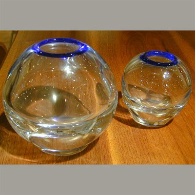 Lot 122 - Two Kosta Glass Vases Each of spherical form,...