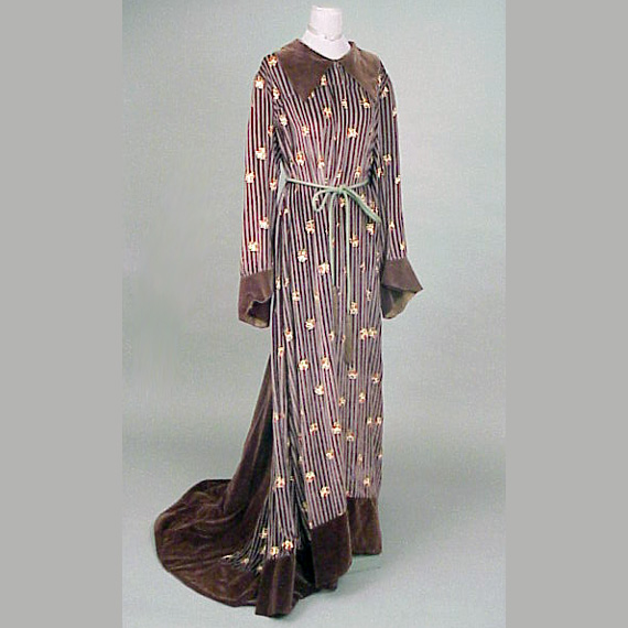 Lot 484 - Striped Velvet Dressing Gown Circa 1900 Of...
