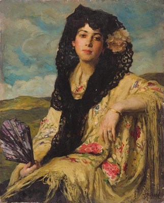 Lot 57 - Francis Luis Mora 1874-1940 SPANISH BEAUTY...