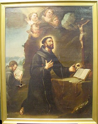 Lot 155 - Spanish School 18th Century ST. FRANCIS IN...