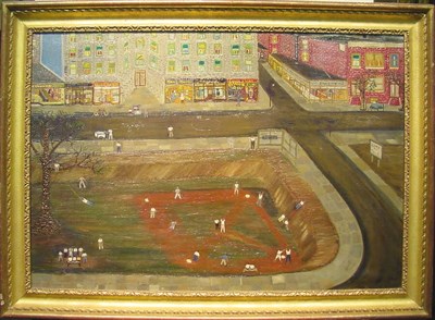 Lot 98 - Ralph Fasanella b. 1914 CITY LOT GAME Titled...