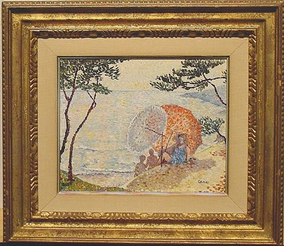 Lot 213 - Yvonne Canu French, b. 1921 PARASOLS SUR UNE...