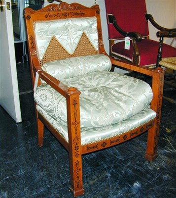 Lot 207 - Pair of Empire Style Upholstered Mahogany...