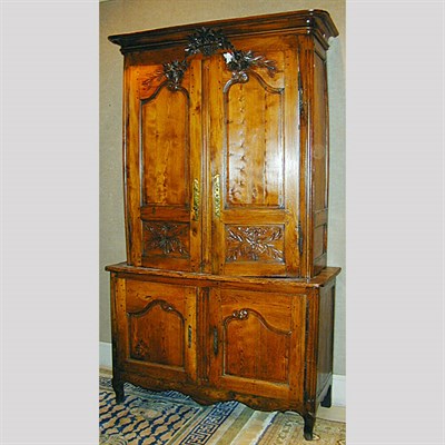 Lot 301 - Provincial Louis XV Oak Buffet a Deux Corps...