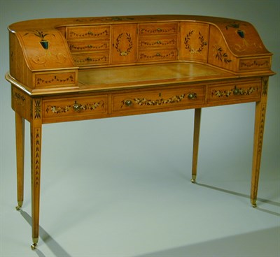 Lot 432 - Carlton House Style Paintd Satinwood Desk With...