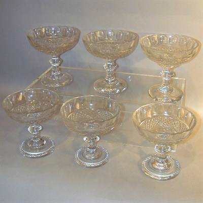 Lot 348 - Set of Six Georgian Style Cut Glass Compotes
